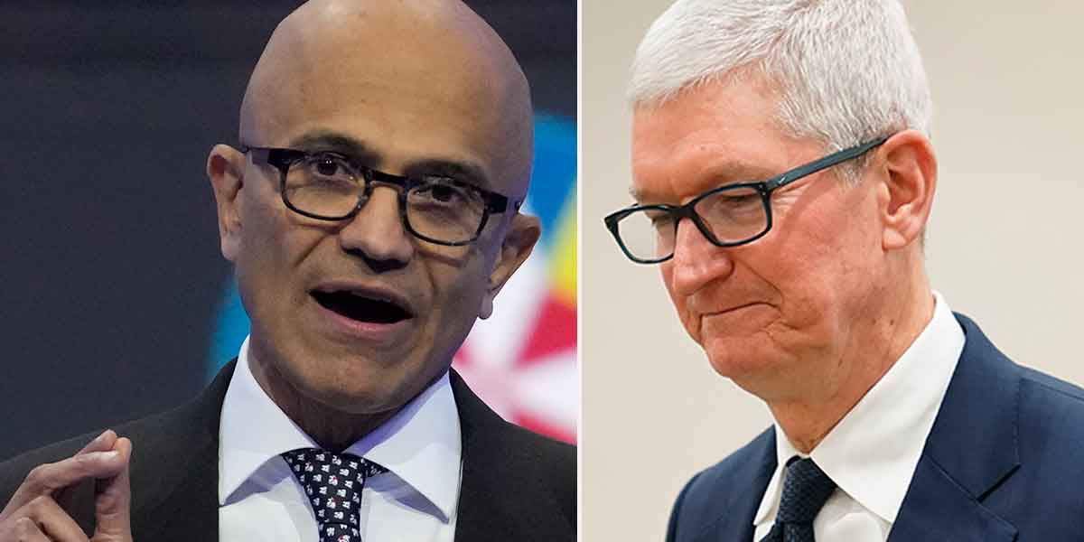 Microsoft flåsar Apple i nacken – snart störst