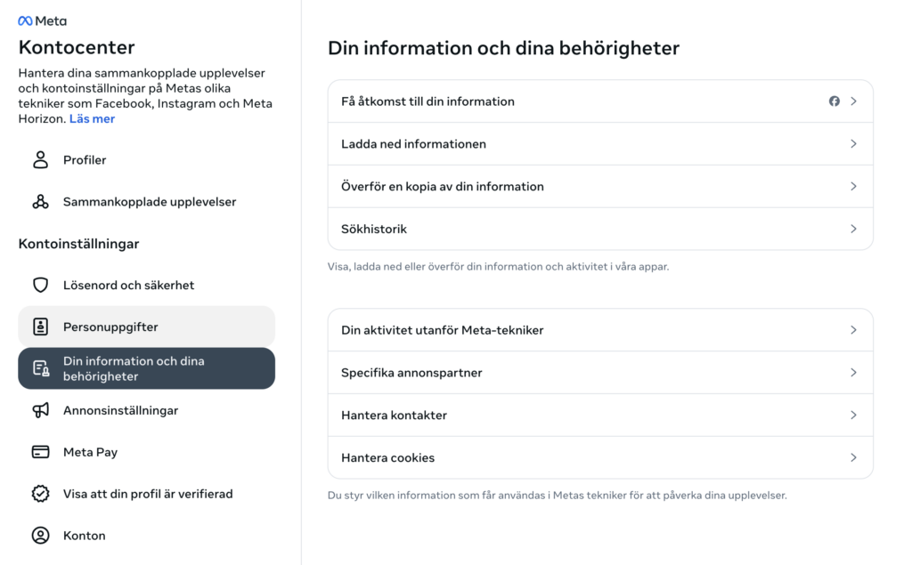 När popup-fönstret visas, klicka på Ladda ner eller överför information.