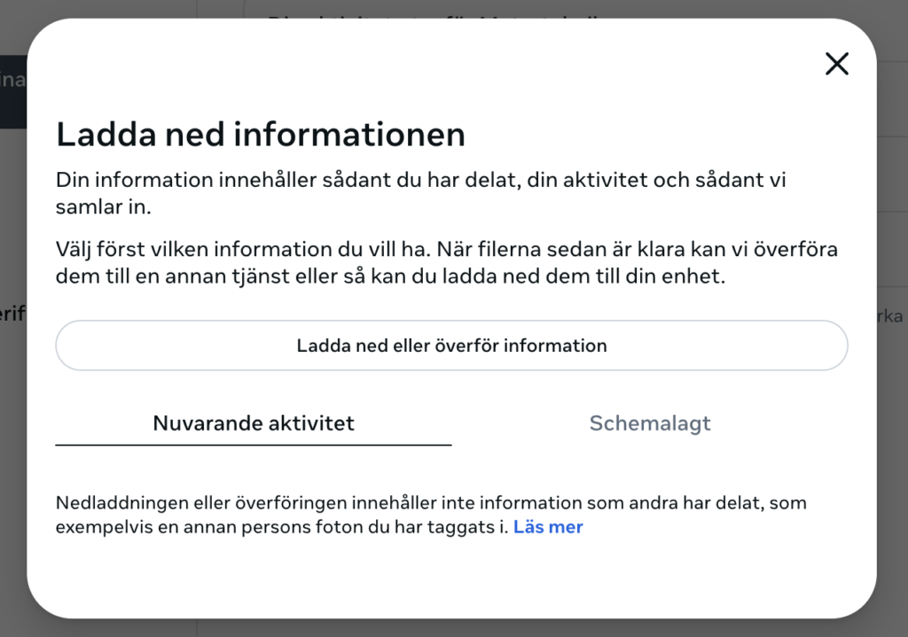 Ladda ner den informationen du vill ha kvar. 