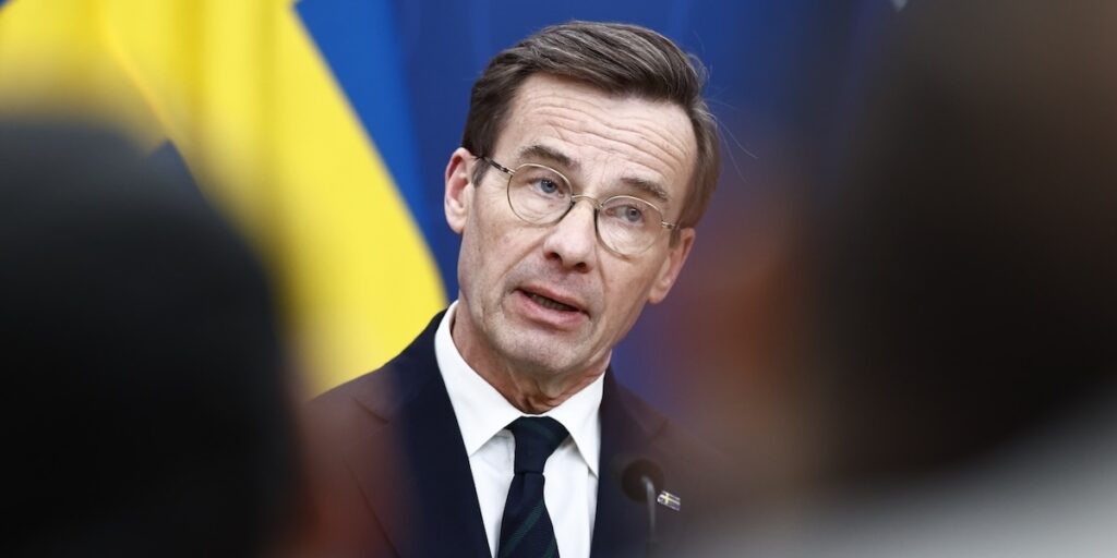 "Det här är upprörande lögner", säger Statsminister Ulf Kristersson efter Orbáns utspel om Sverige. (Foto: TT)