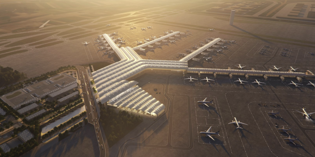 Visualisering av Warszawa Solidarity Airport