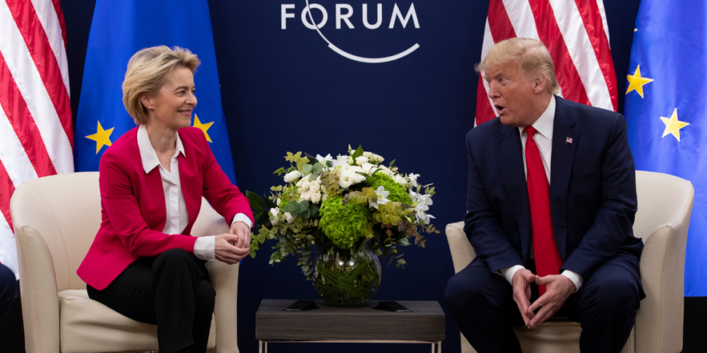 tullar ska diskuteras. idag möts donald trump och ursula von der leyen.