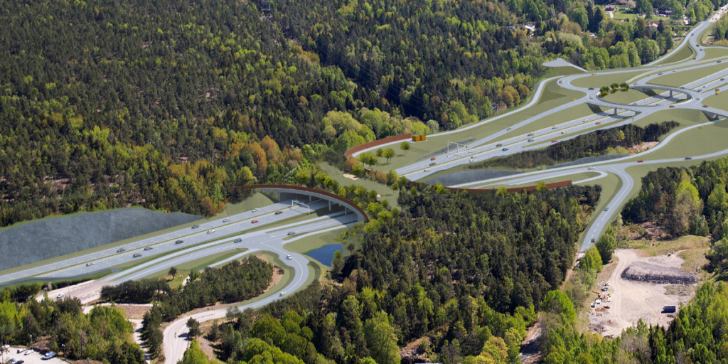 Ekodukt vid Trafikplats Masmo (Foto: Trafikverket)