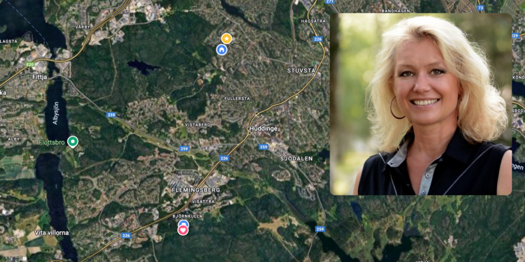 Marica Lindblad från Naturskyddsföreningen Huddinge (Foto: Google Maps och Miljöpartiet)