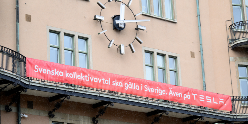 LO-borgen inför en pressträff (Foto: Jessica Gow /TT)
