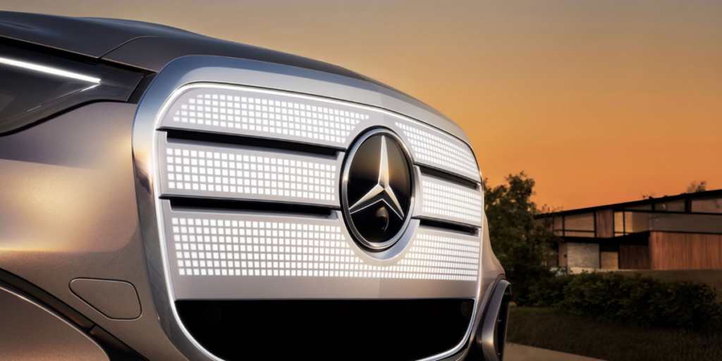 Och här är den, nya grillen. (Foto: Mercedes-Benz)