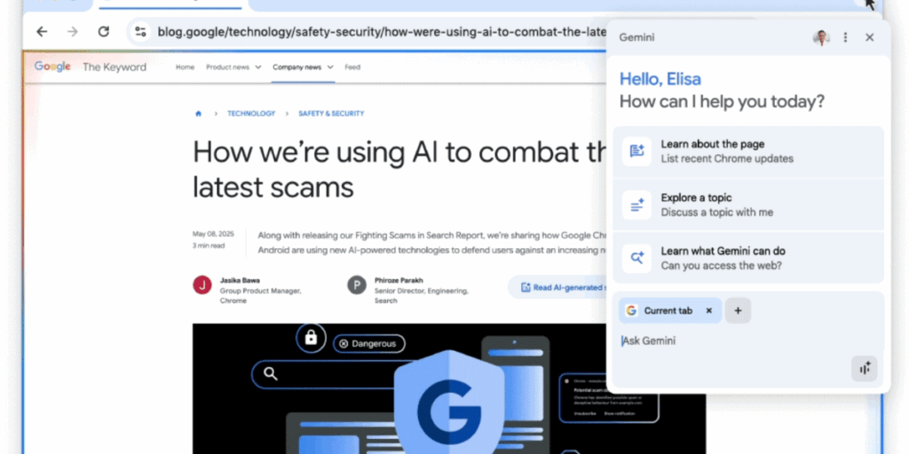 Snygg integrering i Chrome. (Foto: Google)