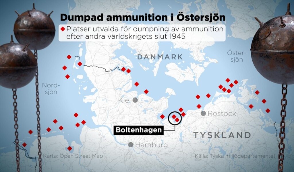 Bomber dumpades i östersjöm