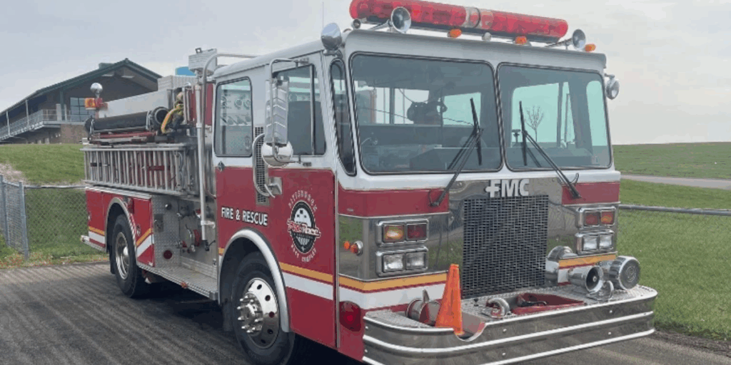 Buda på en cool 1986 FMC Spartan Fire Truck. (Foto: Proxibid)