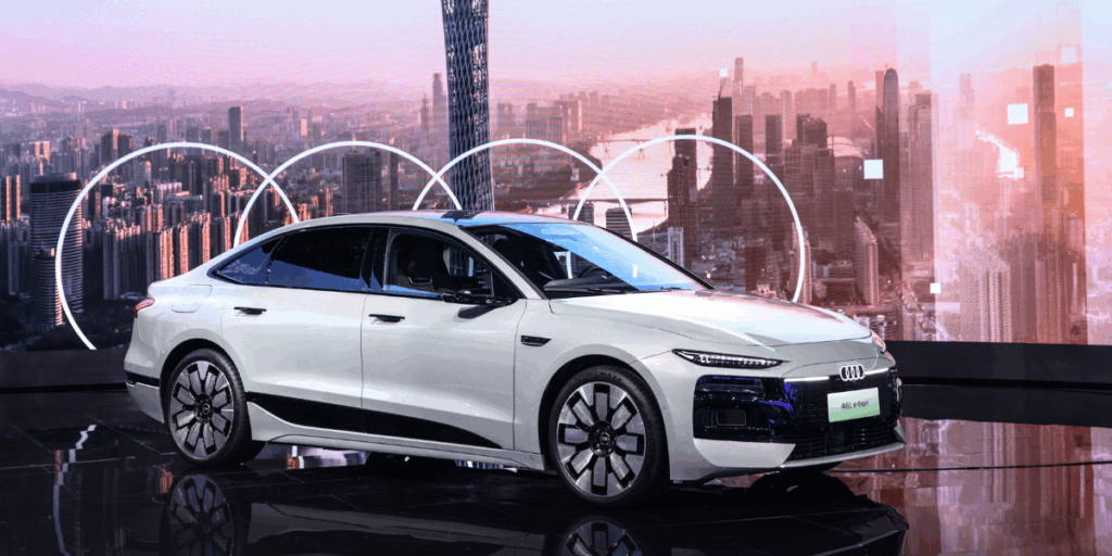 Premiär i Guangzhou för eldrivna Audi A6 L e-tron som tillverkas i Changchun. (Foto: Audi)