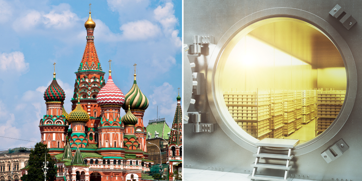 Rysslands centralbank säljer sina guldreserver