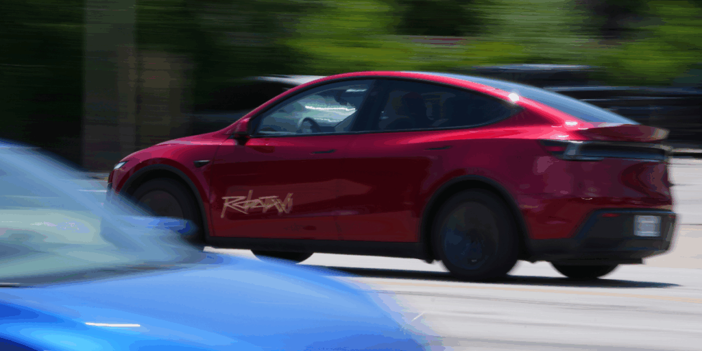Teslas taxibilar bara kör i allt möjligt. Cyklar, djur och bilar till exempel. (Foto: Eric Gay/AP/TT)