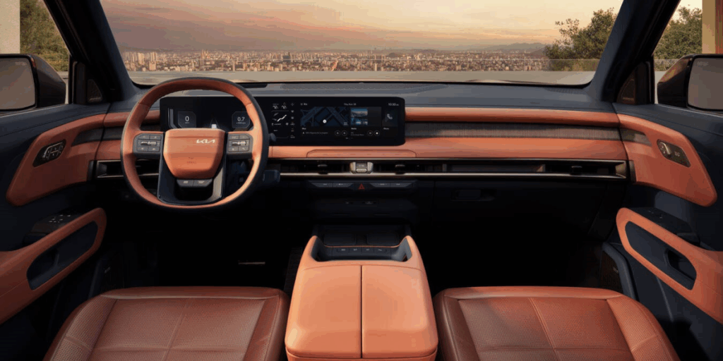 Kia Telluride på insidan är rent och fint. (Foto: Kia)