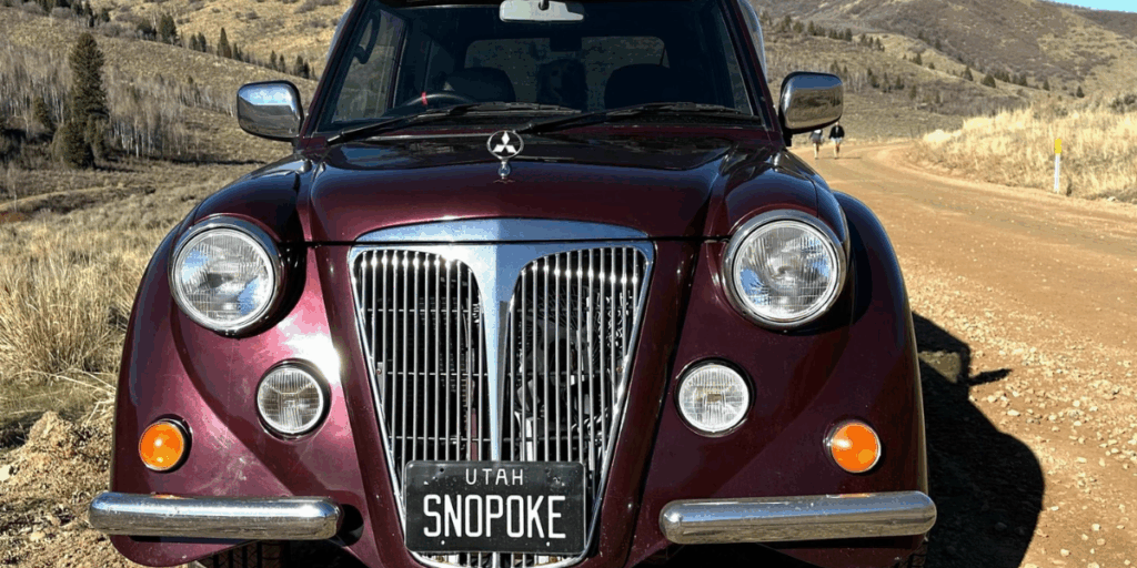 Den här magnifika grillen passar inte alls i hop med resten av bilen – eller? (Foto: Cars and bids)