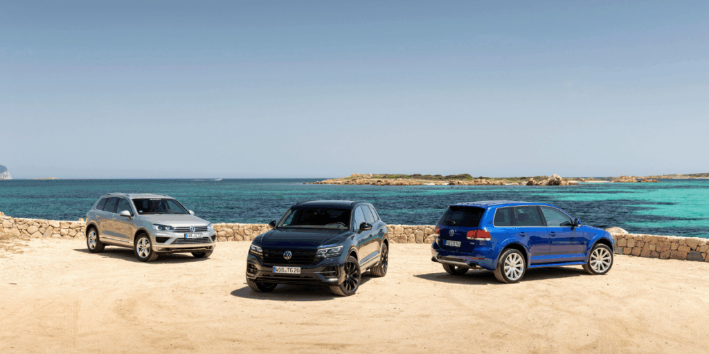 Här är ett litet gäng Touareger som visar upp sig. (Foto: Volkswagen)
