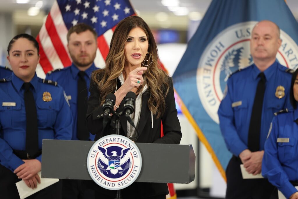 USA:s minister för inrikes säkerhet, Kristi Noem.