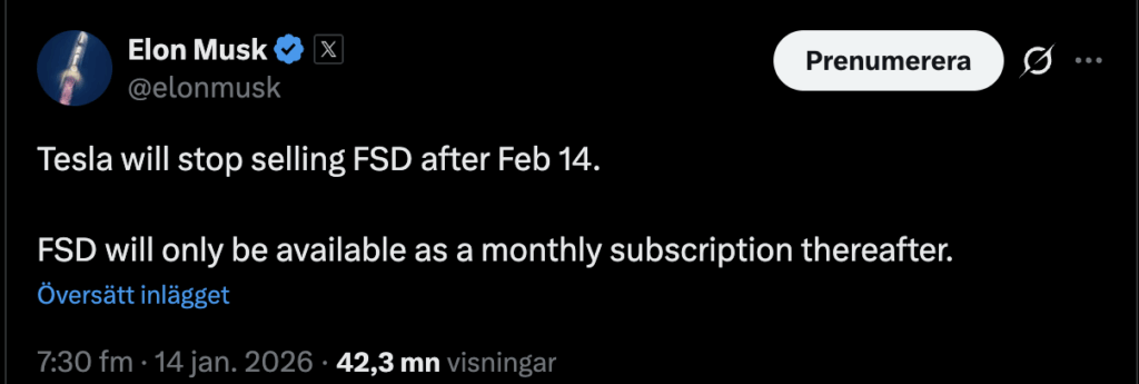 Elon Musk på X. (Foto: Elon Musk)