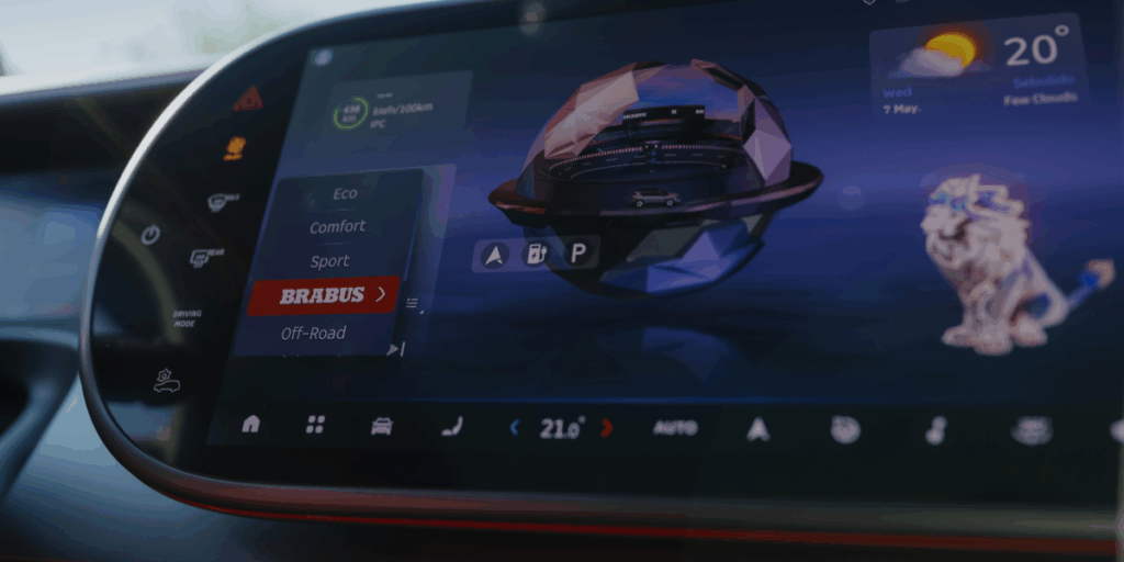 Tyvärr är det som i många moderna bilar så att det mesta man kan ställa in sker via skärmen i stället för fysiska knappar, det får den minuspoäng för. (Foto: Smart)