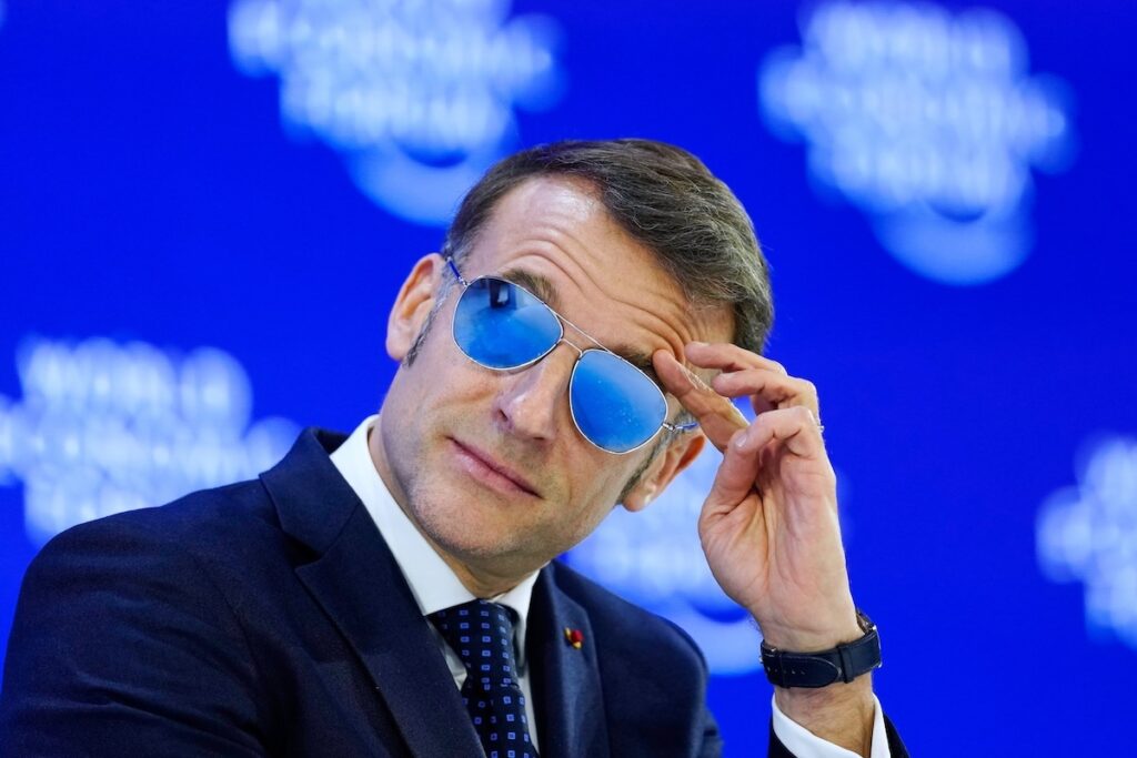 Emmanuel Macron höll tal i Davos på tisdagen. 